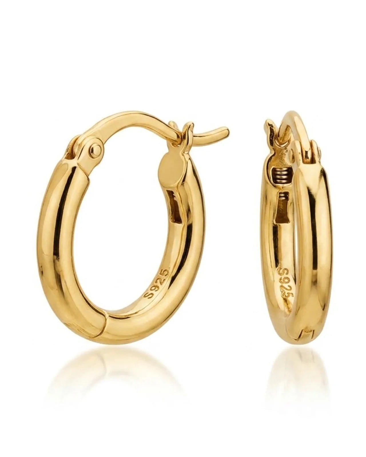 17mm Soft Twist Huggie Earrings in Silver or Gold