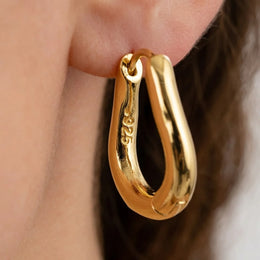 17mm Soft Twist Huggie Earrings in Silver or Gold