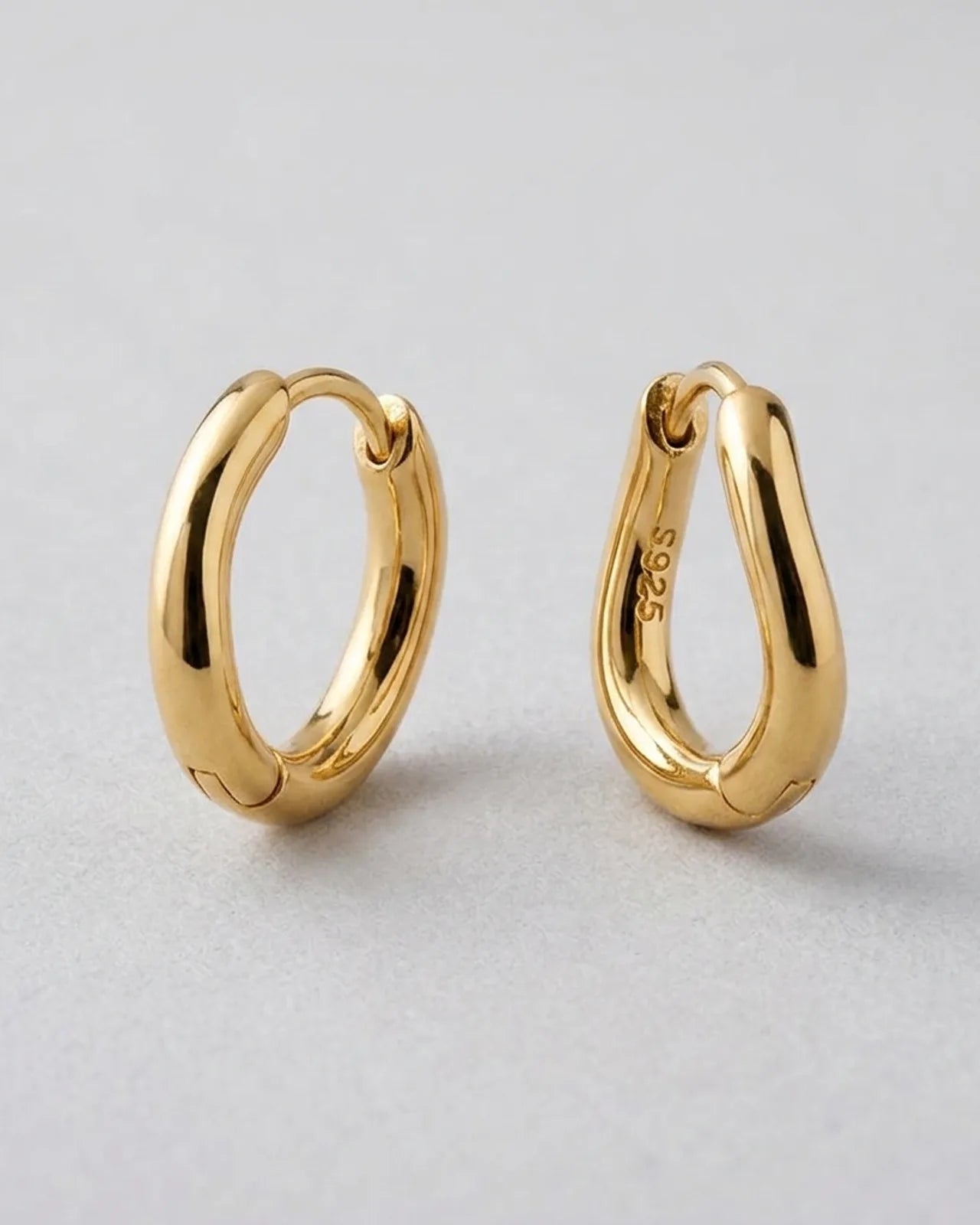 17mm Soft Twist Huggie Earrings in Silver or Gold