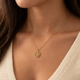 Compass Star Pendant Necklace in Gold or Silver – Symbolic Compass Necklace