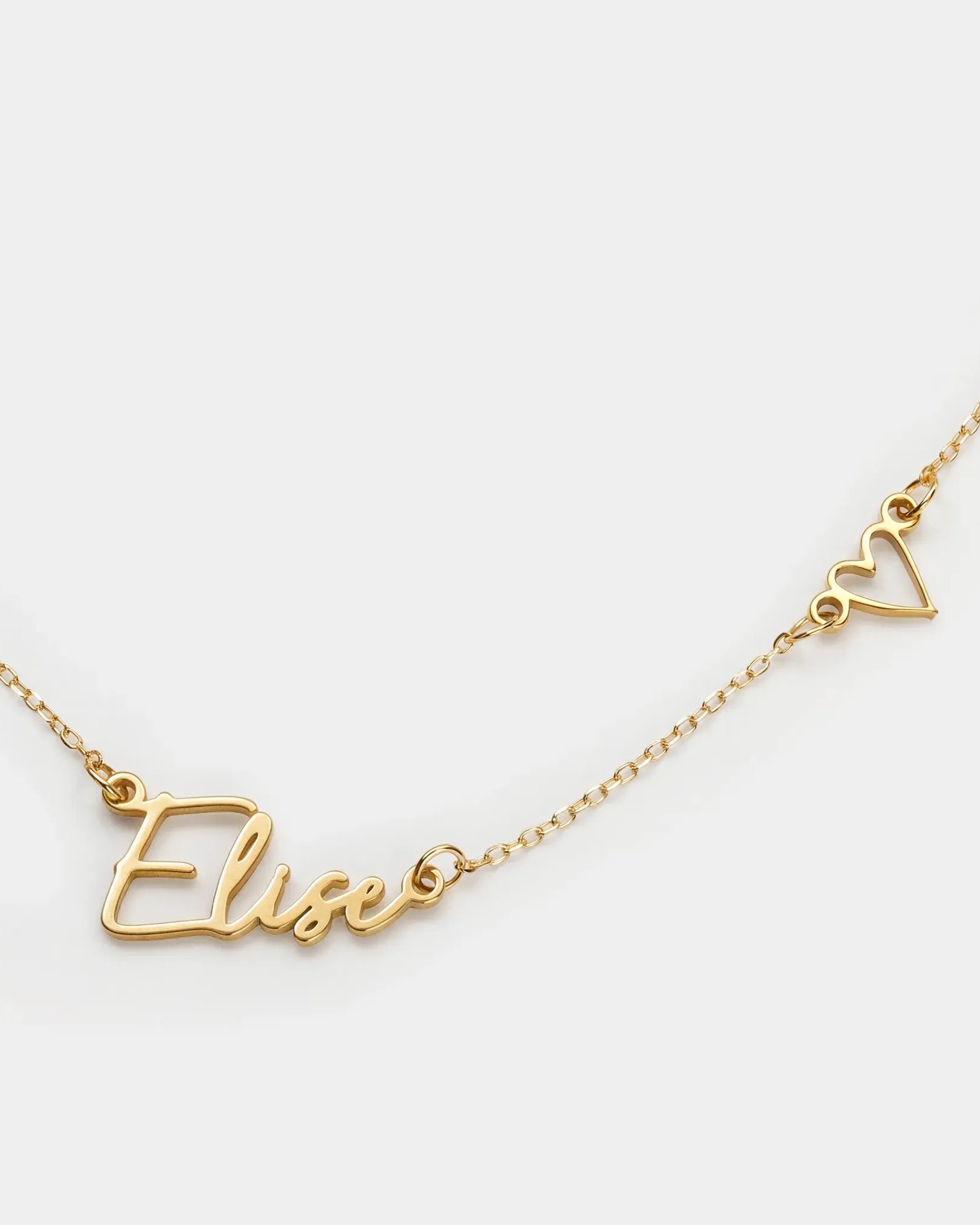 Personalised Name & Heart Necklace – Custom Gold, Silver & Vermeil Jewellery