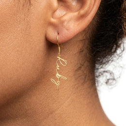 Personalised Name or Custom Word Earrings in Gold & Silver