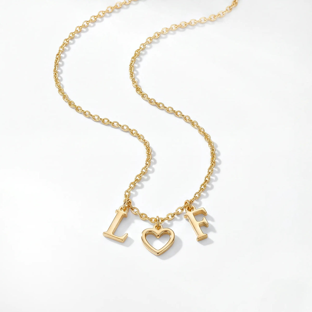 Initial Heart Initial Necklace - Couples & Valentine's Day in Gold & Silver