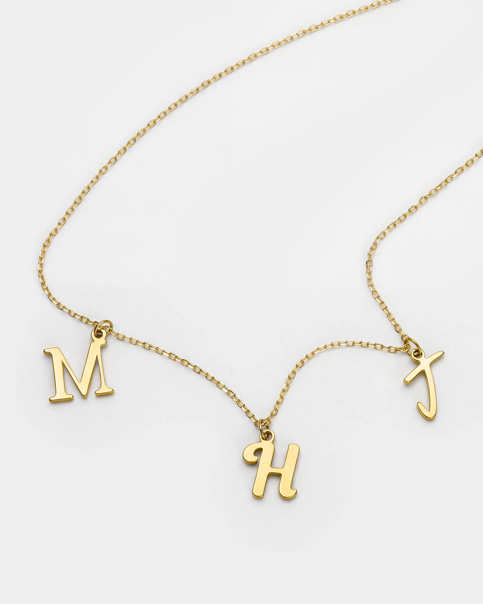 18ct 3 Letter Initial Necklace | Gift for Her | Sterling Silver