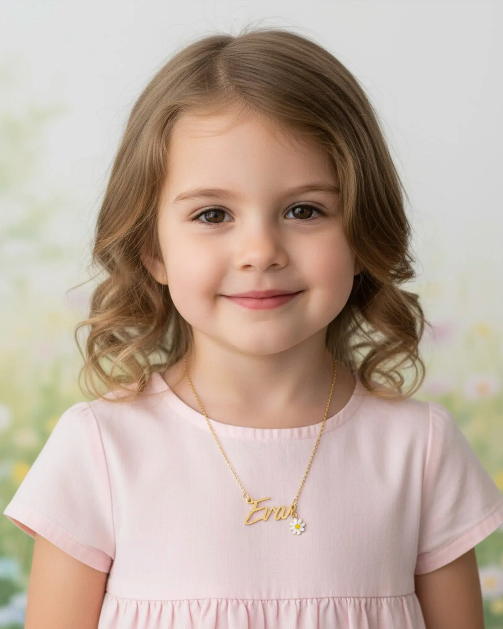 Flower Girl Personalised Name Necklace – Kids – Gold, Silver, Vermeil & Solid Silver