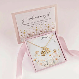 Guardian Angel Initial Necklace for Kids – Personalised Initial & Silver Guardian Angel Charm