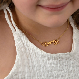 Kids Name Necklace – Personalised Children’s Jewellery in Silver or Gold – Font3