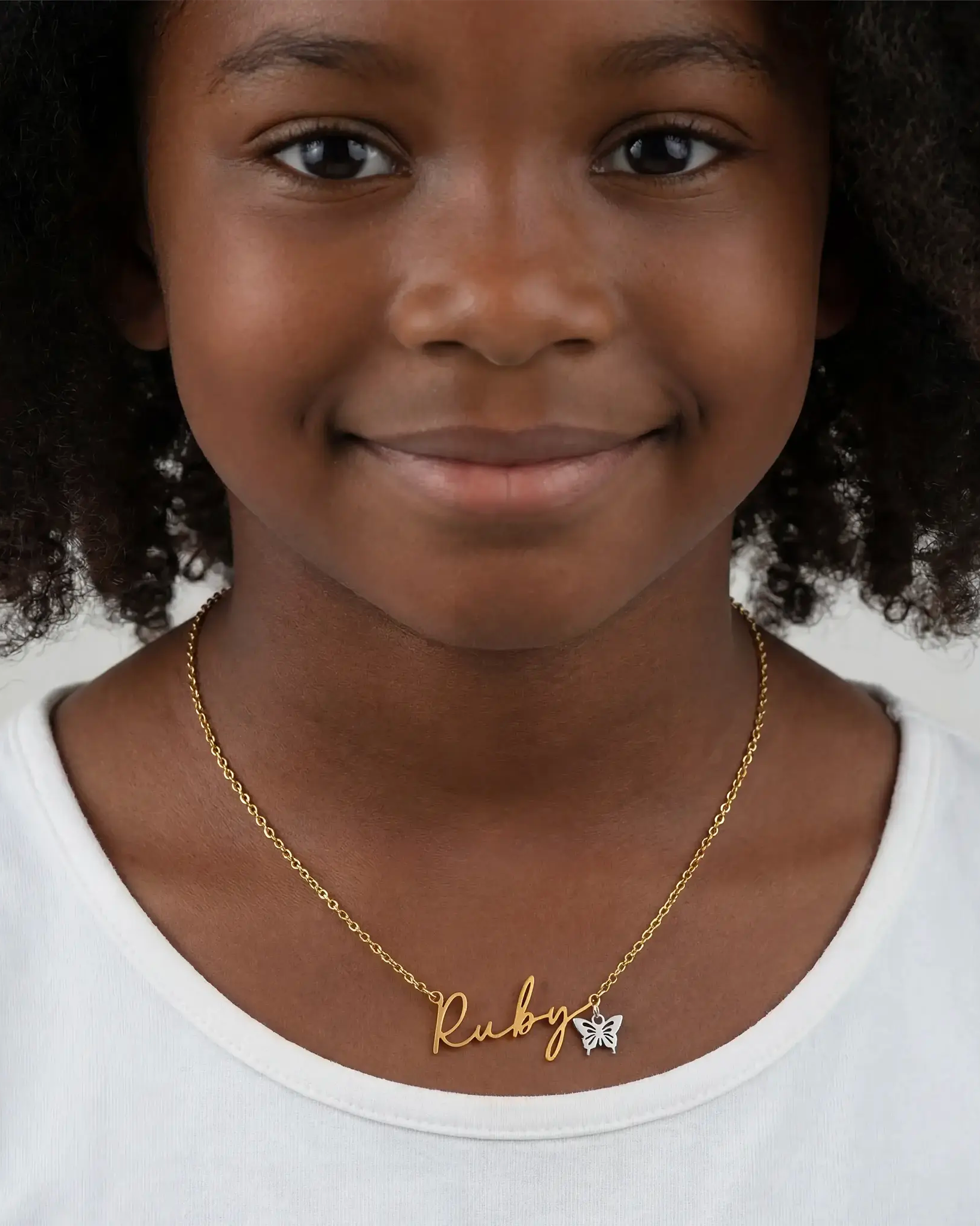 Kids Name Necklace – 9 Unique Designs & 200+ Charms – Waterproof, Hypoallergenic Children’s Jewellery Gift