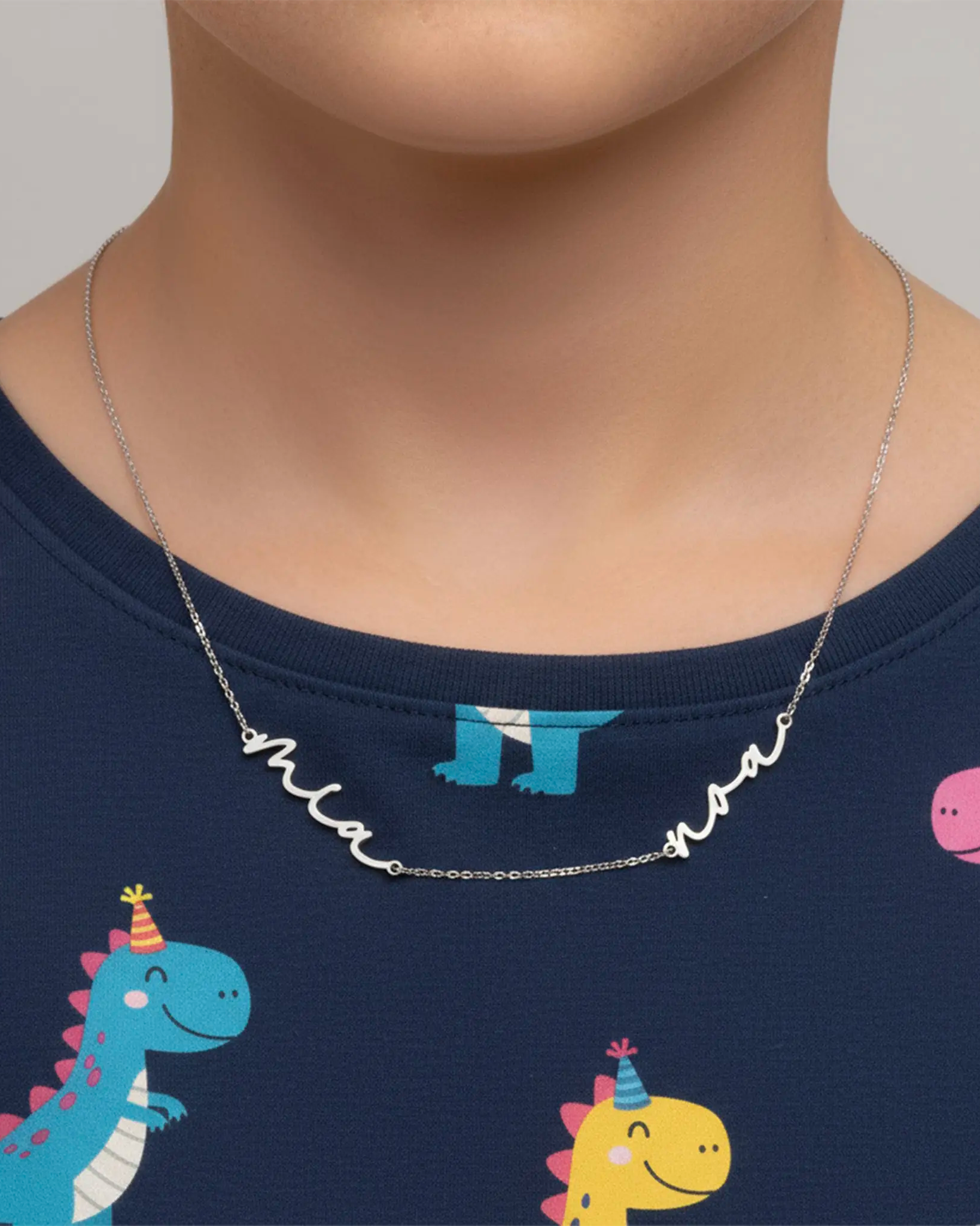 Kids Double Name Necklace – Children’s Personalised Multiple Name Gift in Gold & Silver