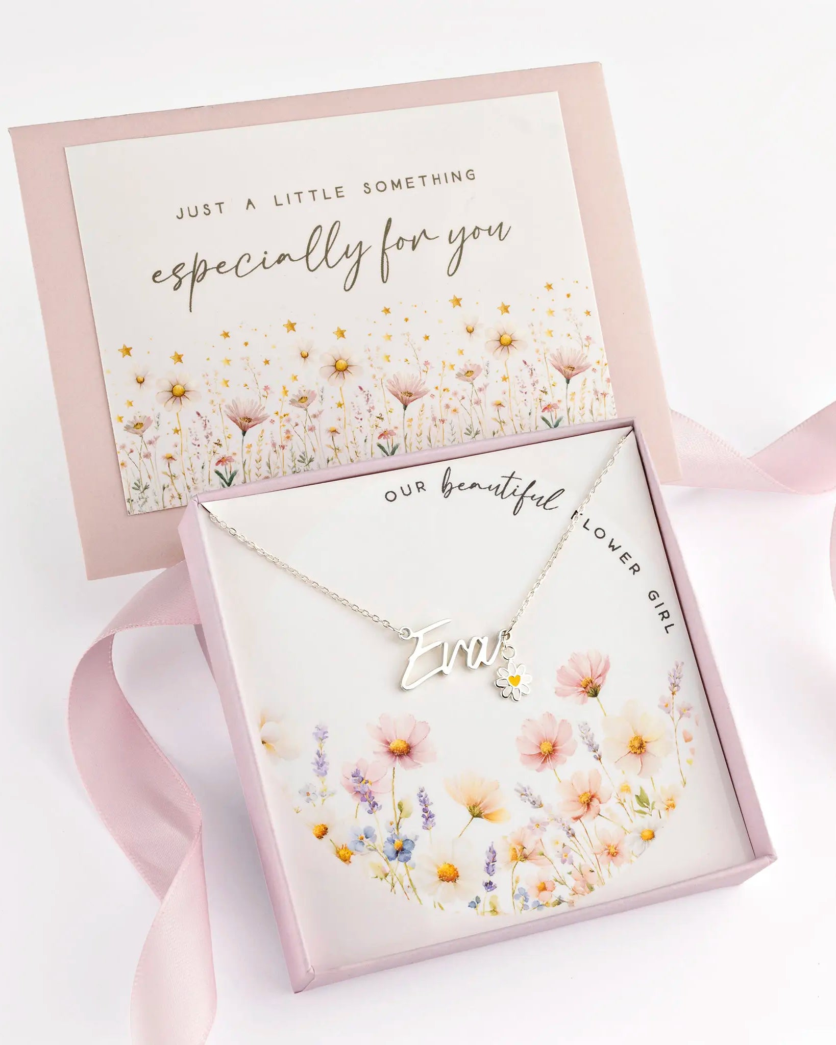 Flower Girl Personalised Name Necklace – Kids – Gold, Silver, Vermeil & Solid Silver