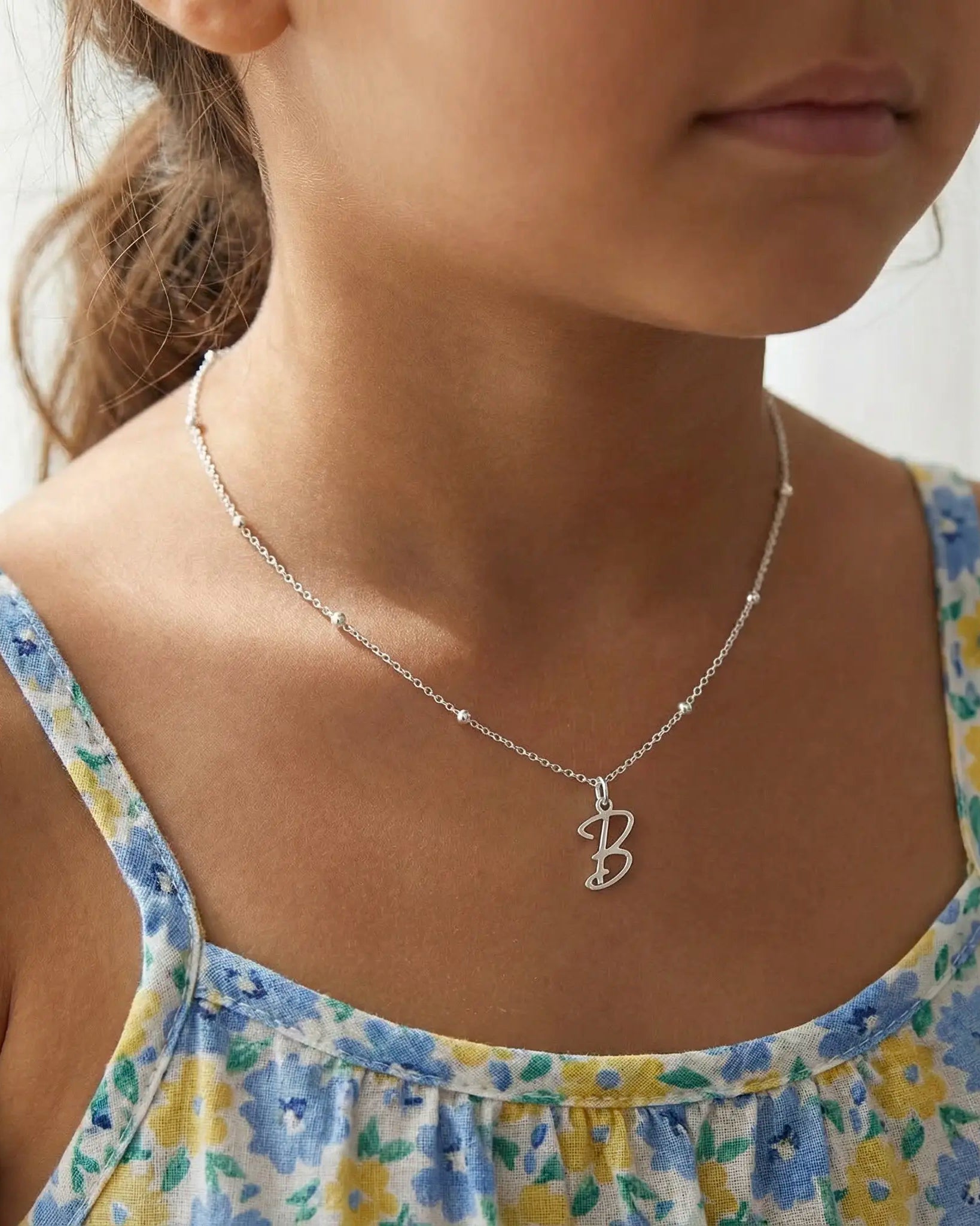 Kids Initial Necklace - Children's Initial Necklace in Gold & Silver