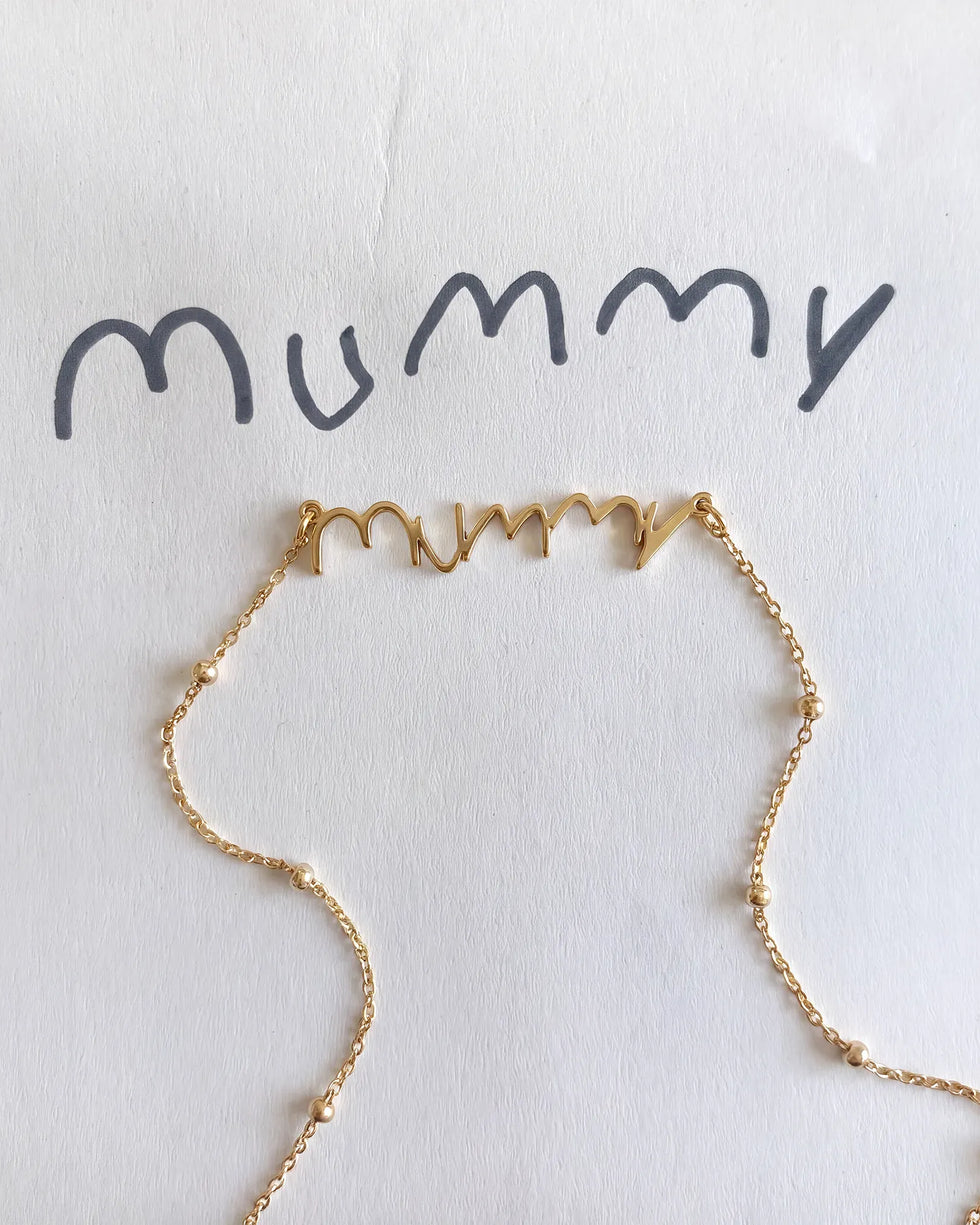 Kids Handwriting Necklace | Gold, Silver & Platinum