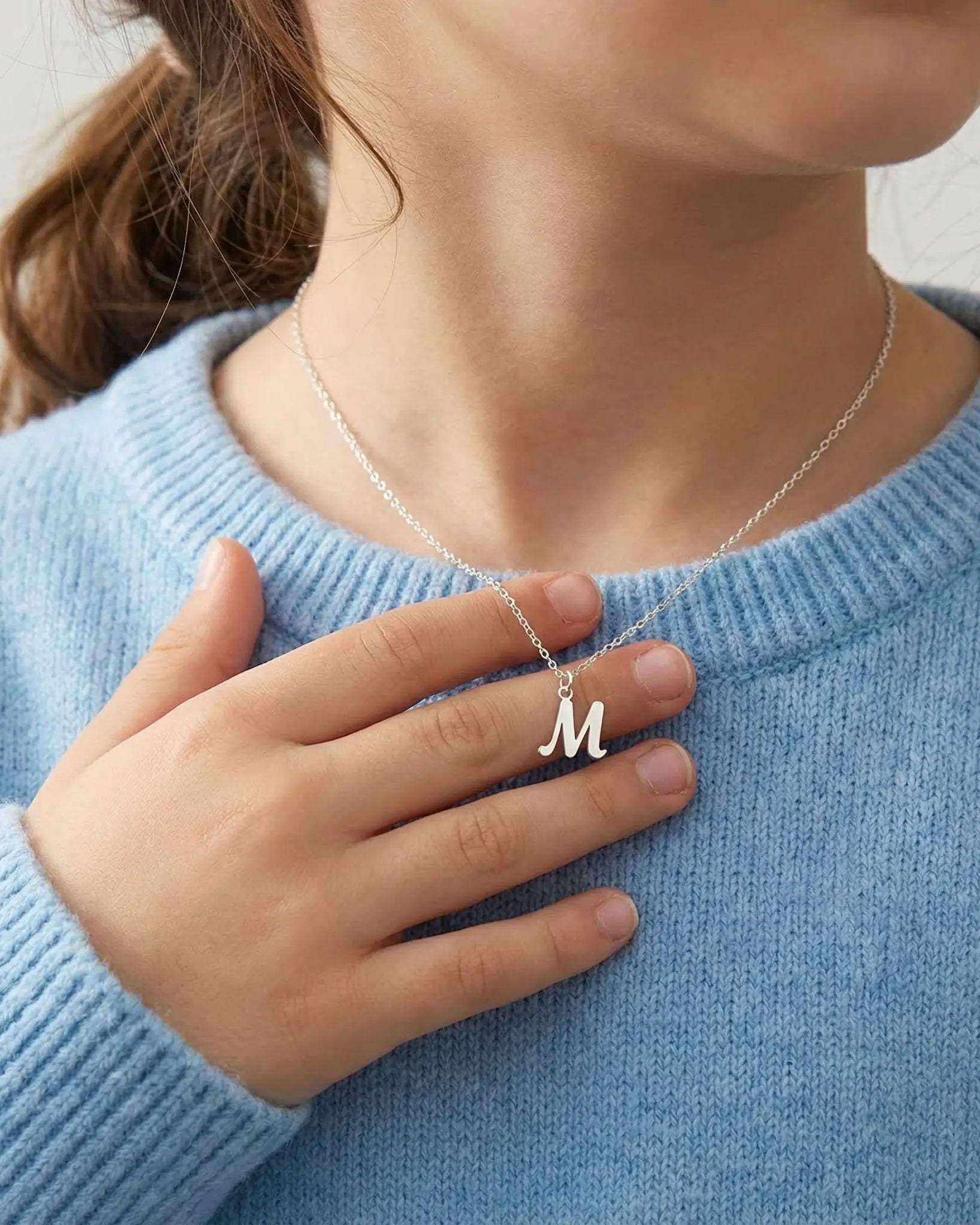 Kids Initial Necklace - Children's Initial Necklace in Gold & Silver