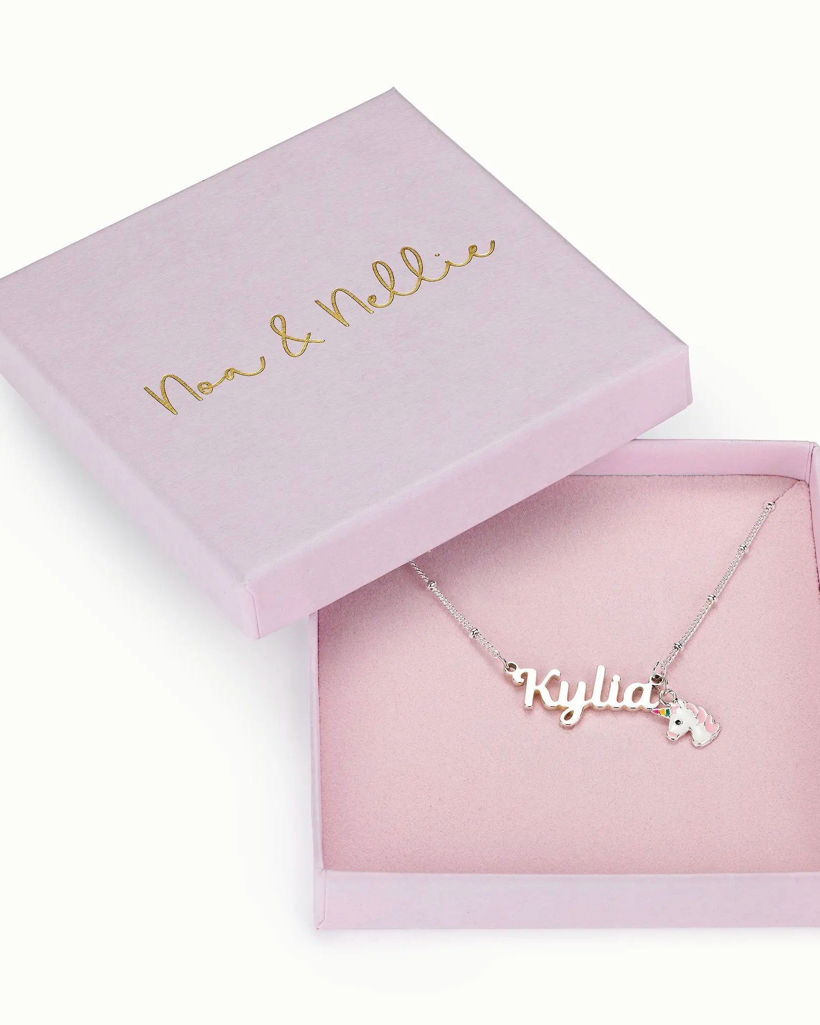Custom Kids Name Necklace – Personalised Children’s Jewellery in Gold or Silver – Font2