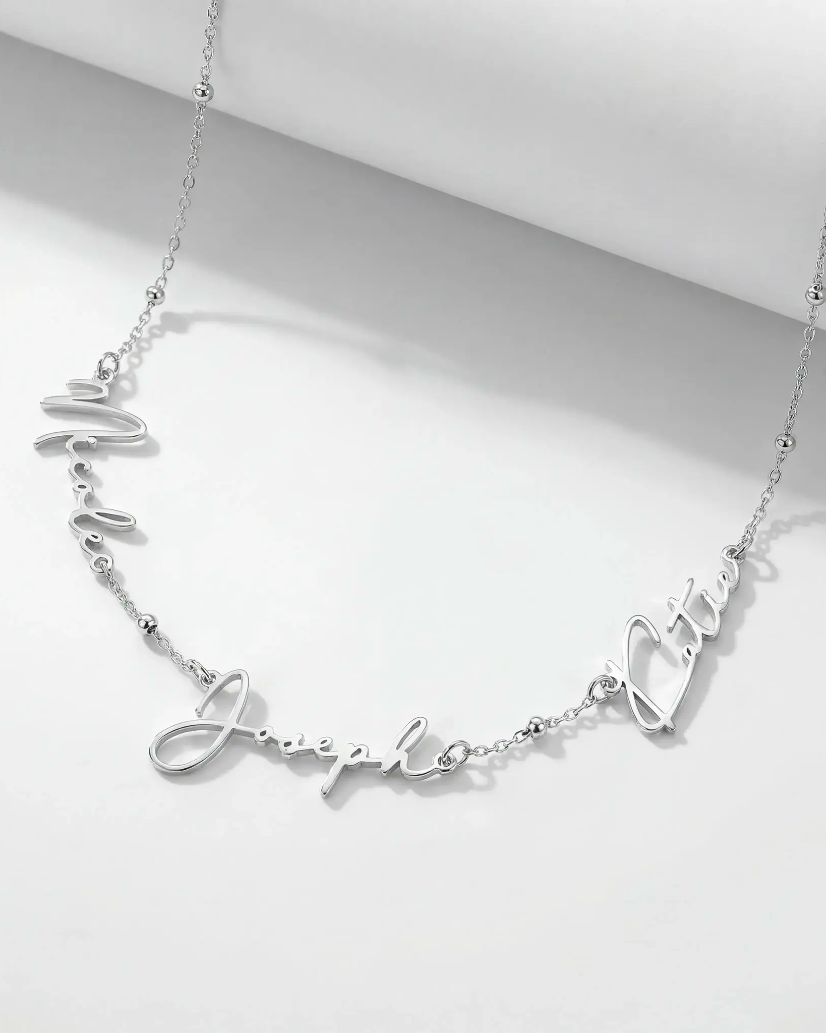 Triple Name Necklace in Gold, Silver or Vermeil – 3 Name Custom Necklace in 9 Designs