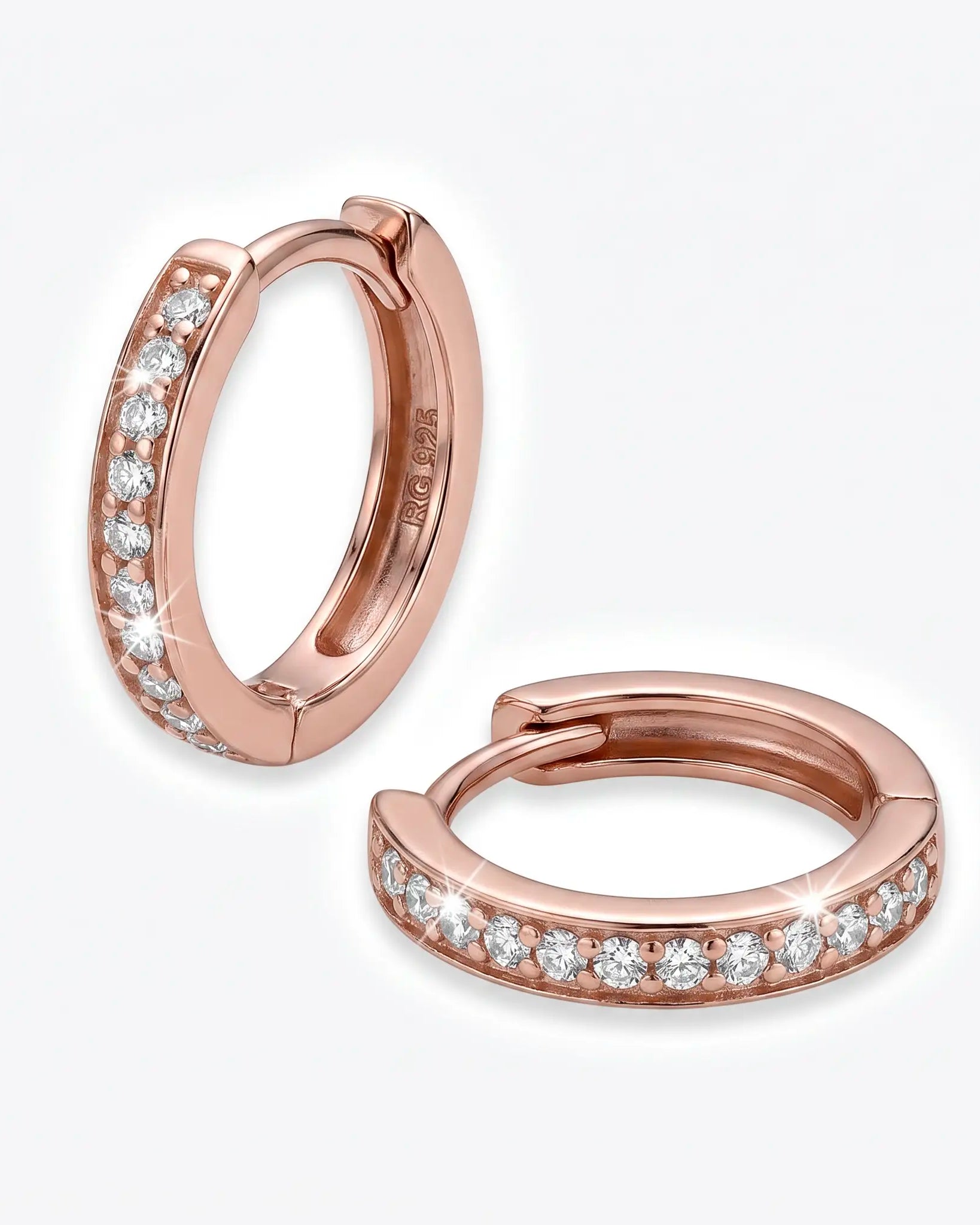 Rose Gold & Cubic Zirconia Huggie