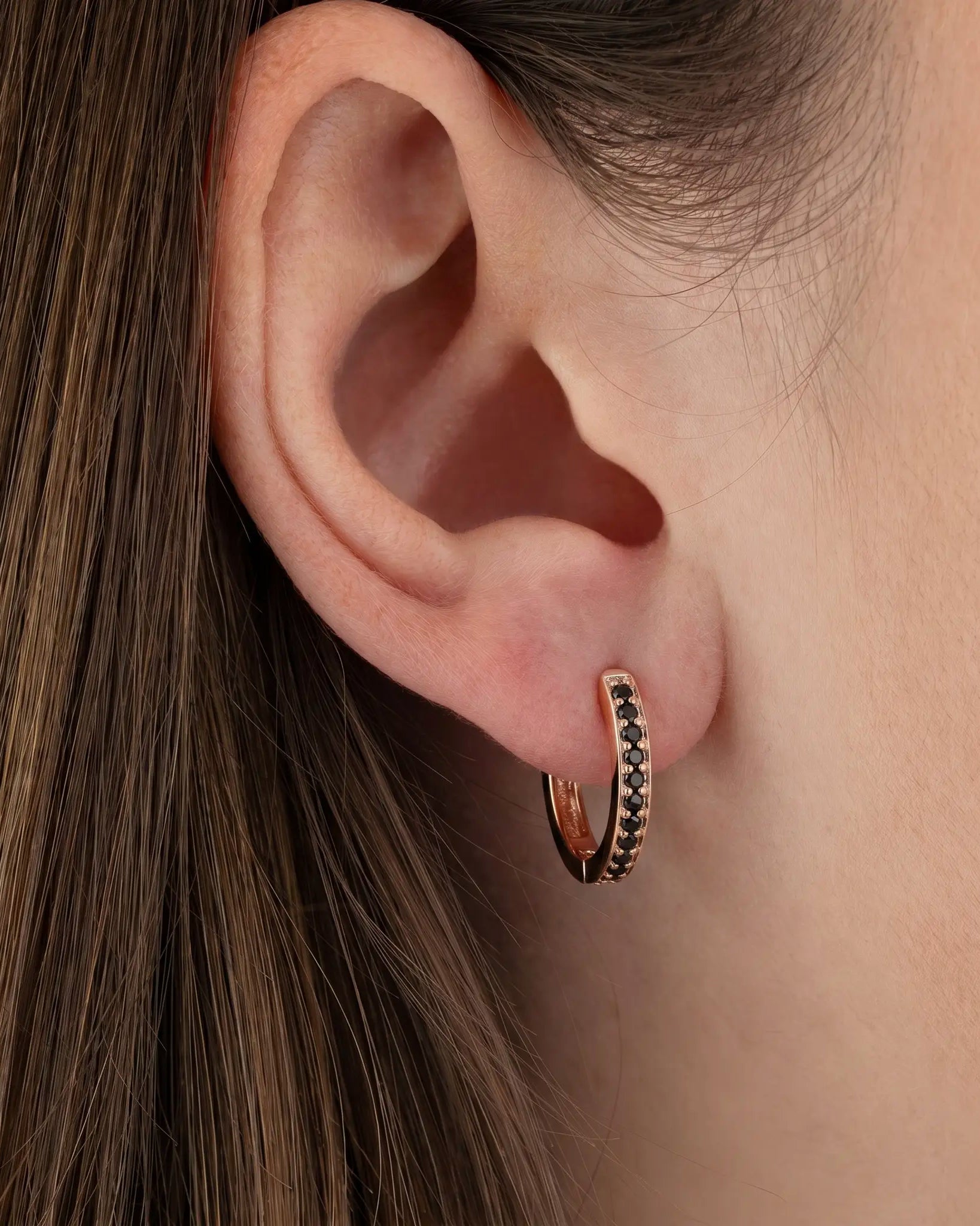 Rose Gold & Cubic Zirconia Huggie