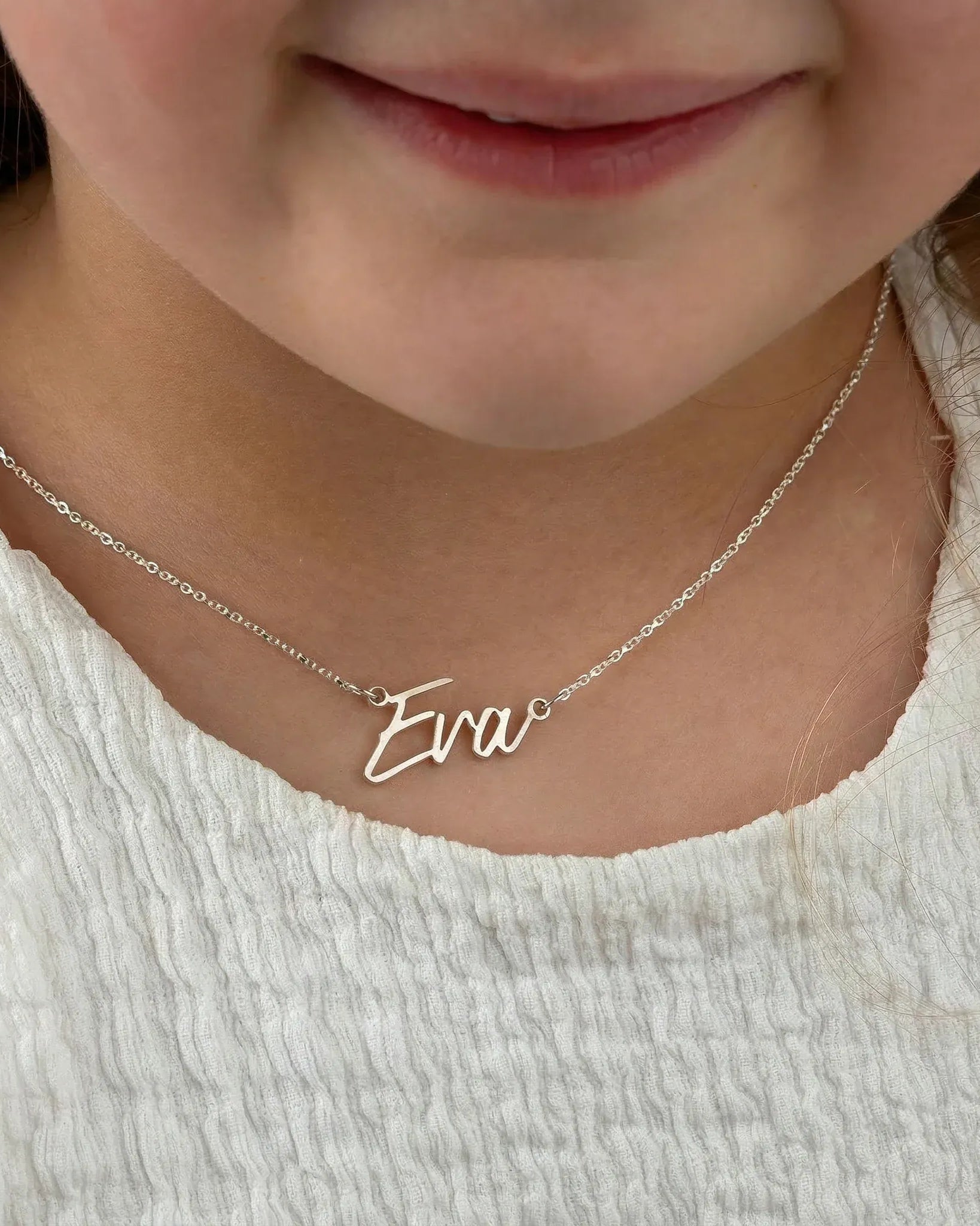 Kids Name Necklace – 9 Unique Designs & 200+ Charms – Waterproof, Hypoallergenic Children’s Jewellery Gift