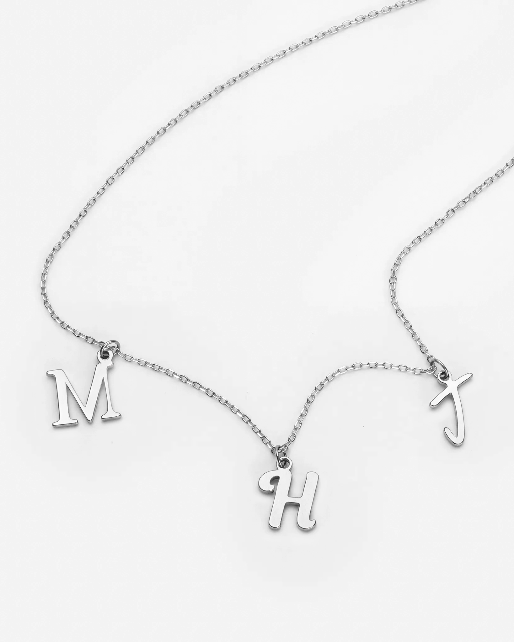 18ct 3 Letter Initial Necklace | Gift for Her | Sterling Silver