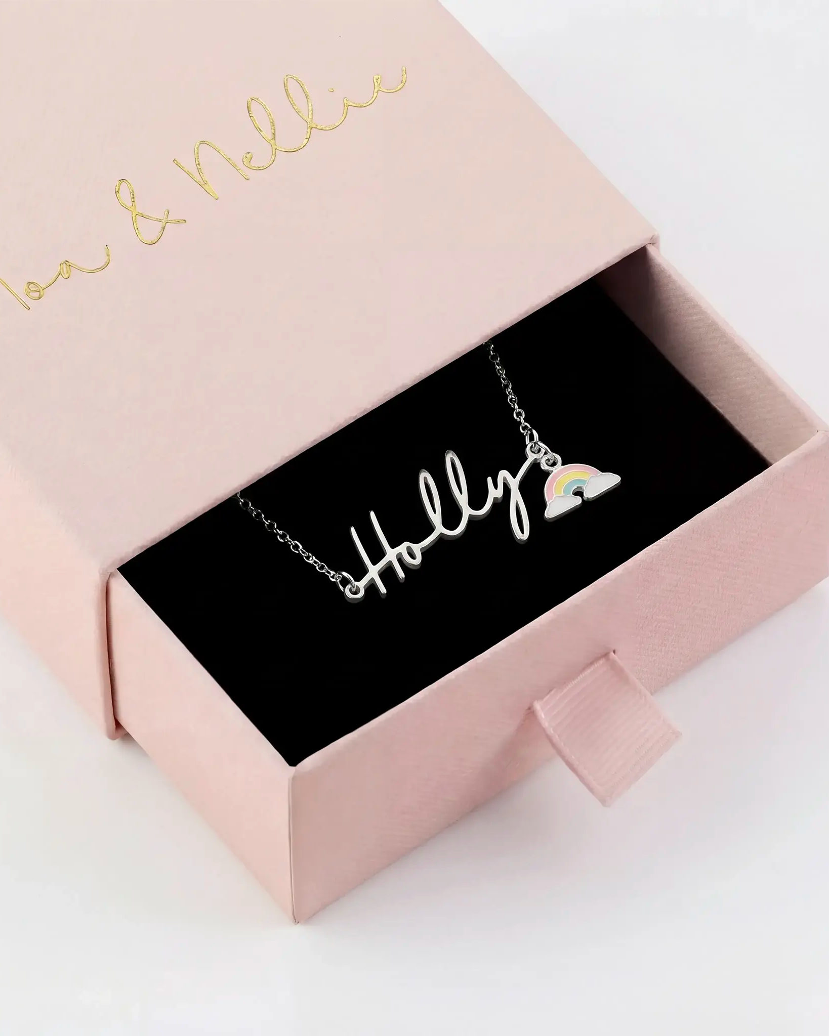 Custom Kids Name Necklace – Personalised Children’s Jewellery in Gold or Silver – Font2
