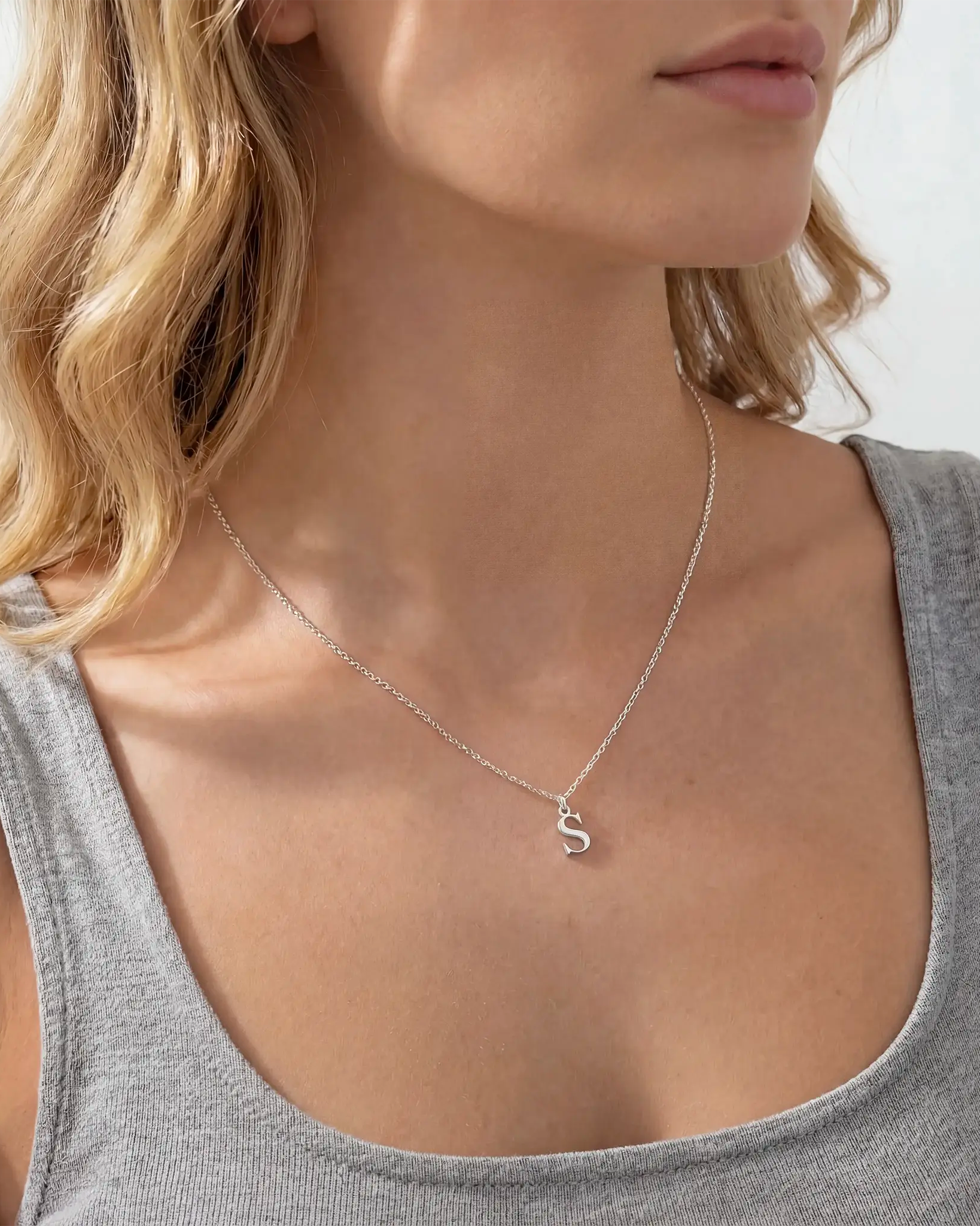 Single Initial Necklace in 18ct Gold, Sterling Silver or Gold Vermeil