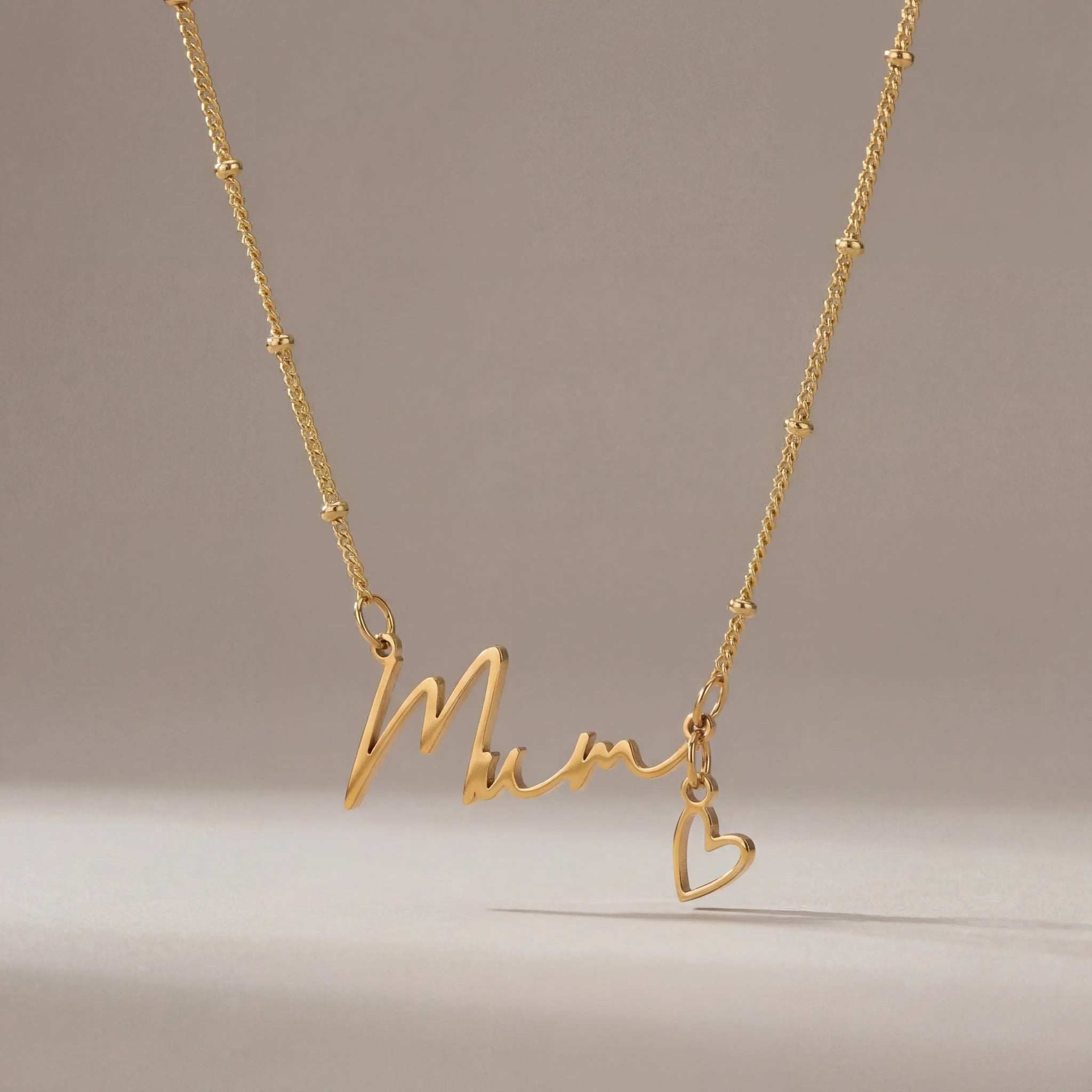 Mum Necklace in Gold or Silver – Elegant Script Mum Pendant – Perfect Gift for Mums