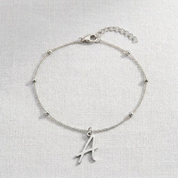 A Bracelet | Initial & Letter A Charm, Gold & Silver