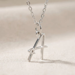 A Necklace | Initial & Letter A Pendant, Gold & Silver