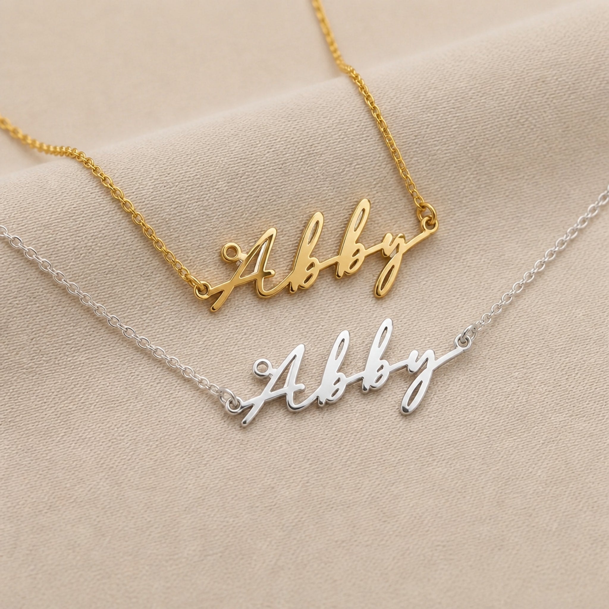 Abby Name Necklace | 18ct Gold, Silver & Vermeil | Ready to Ship