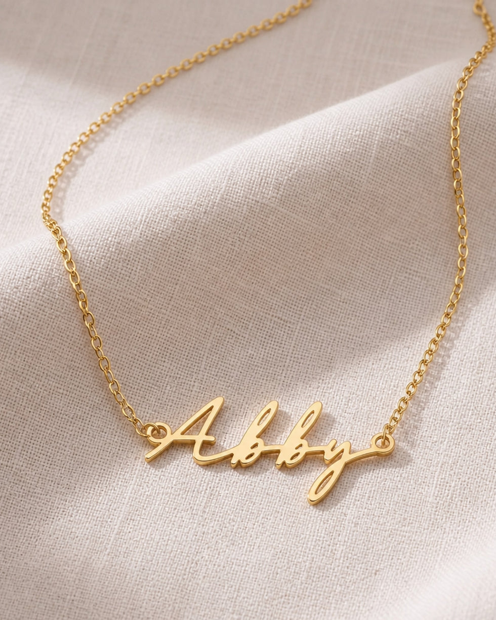 Abby Name Necklace | 18ct Gold, Silver & Vermeil | Ready to Ship