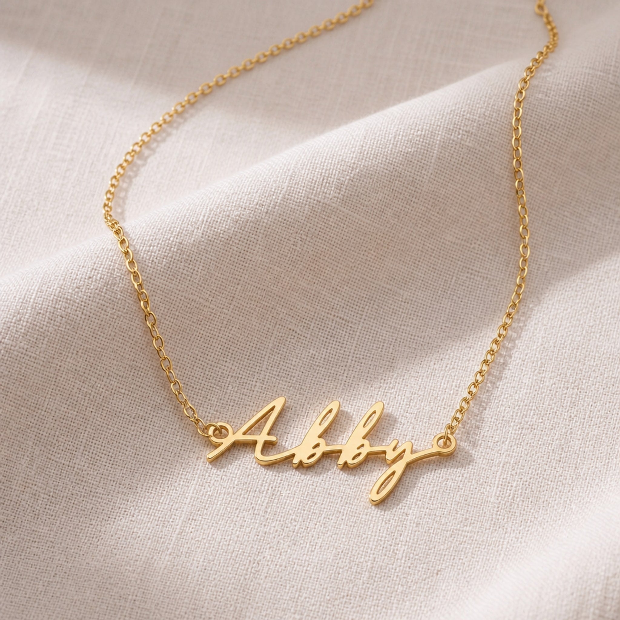 Abby Name Necklace | 18ct Gold, Silver & Vermeil | Ready to Ship