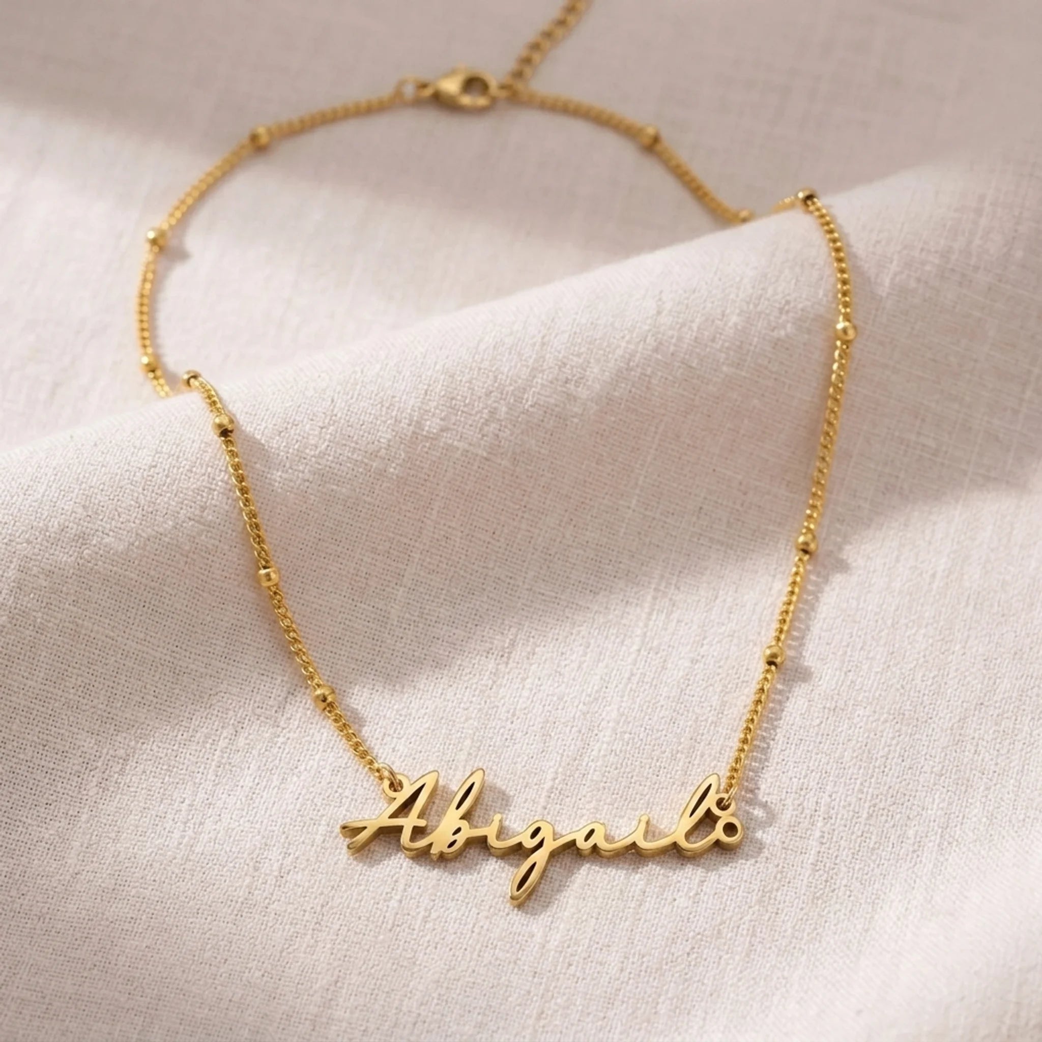 Abigail Name Necklace | 18ct Gold, Silver & Vermeil | Ready to Ship