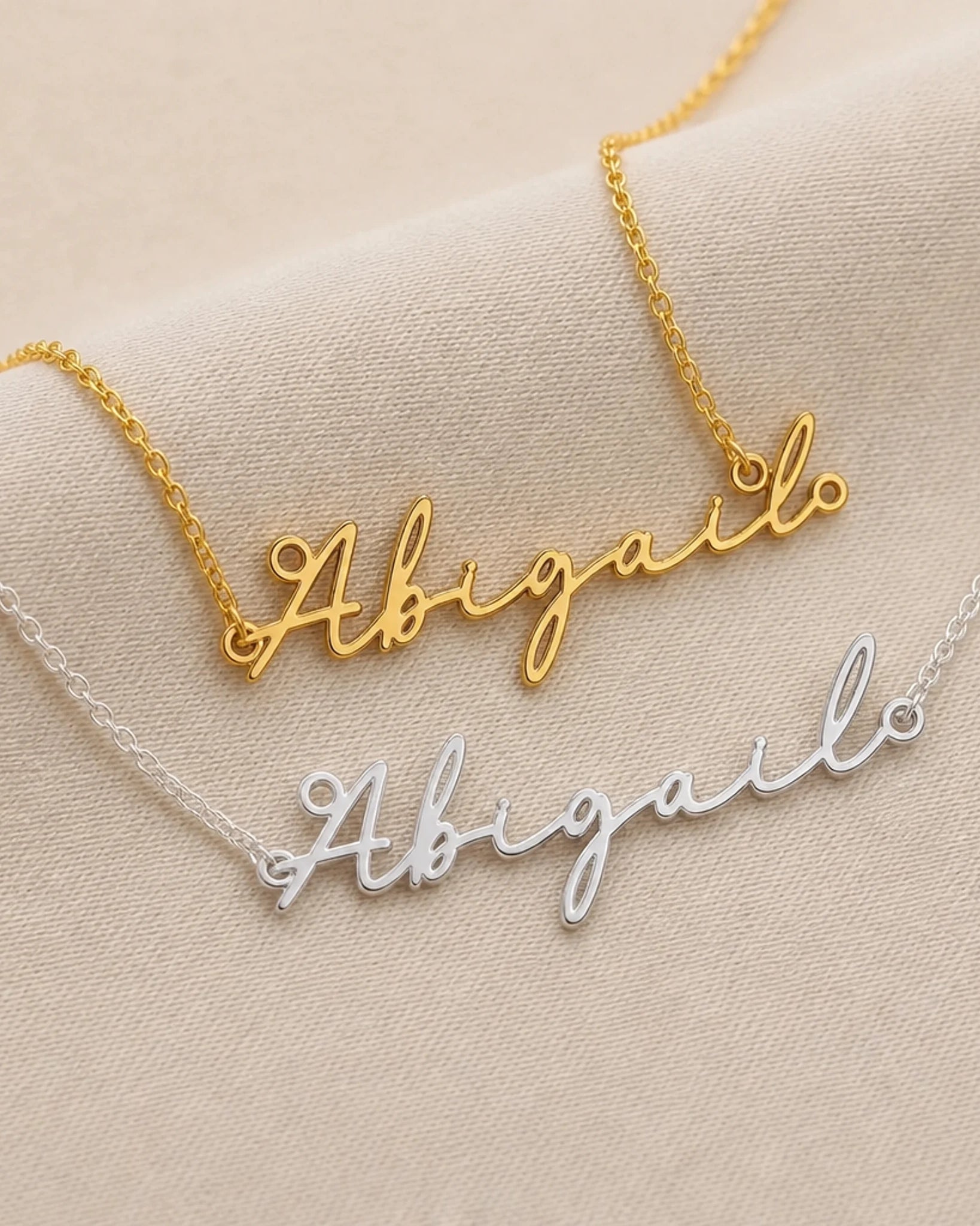 Abigail Name Necklace | 18ct Gold, Silver & Vermeil | Ready to Ship
