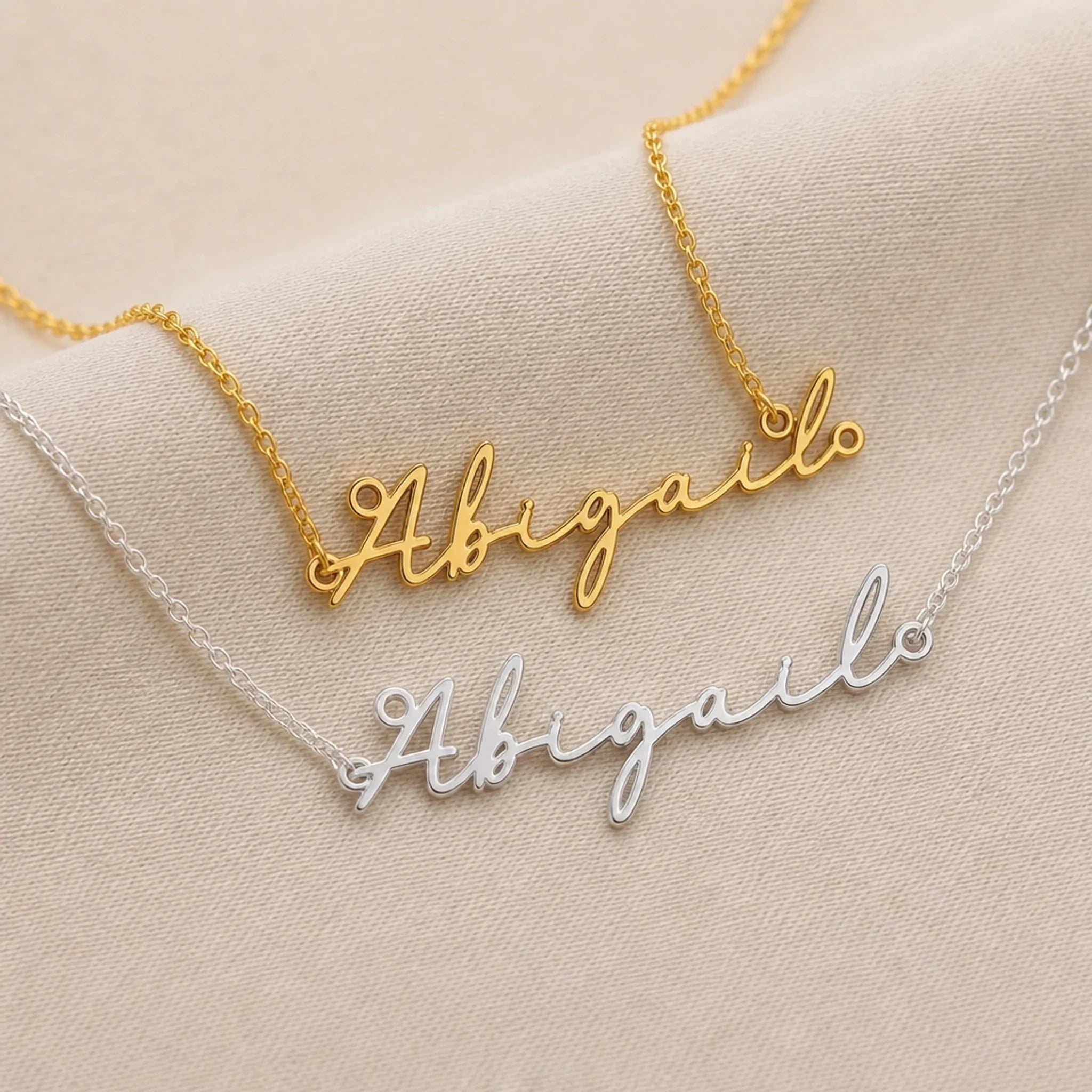 Abigail Name Necklace | 18ct Gold, Silver & Vermeil | Ready to Ship