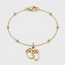Baby Feet Charm Necklace & Bracelet