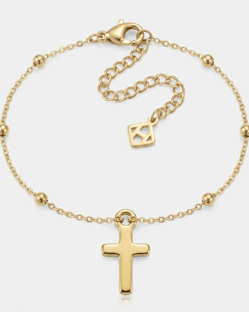 Cross Charm Necklace & Bracelet