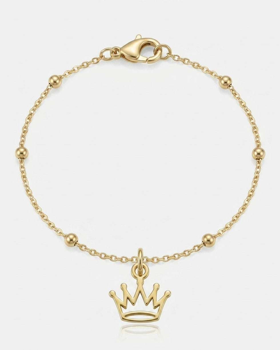 Crown Charm Necklace & Bracelet