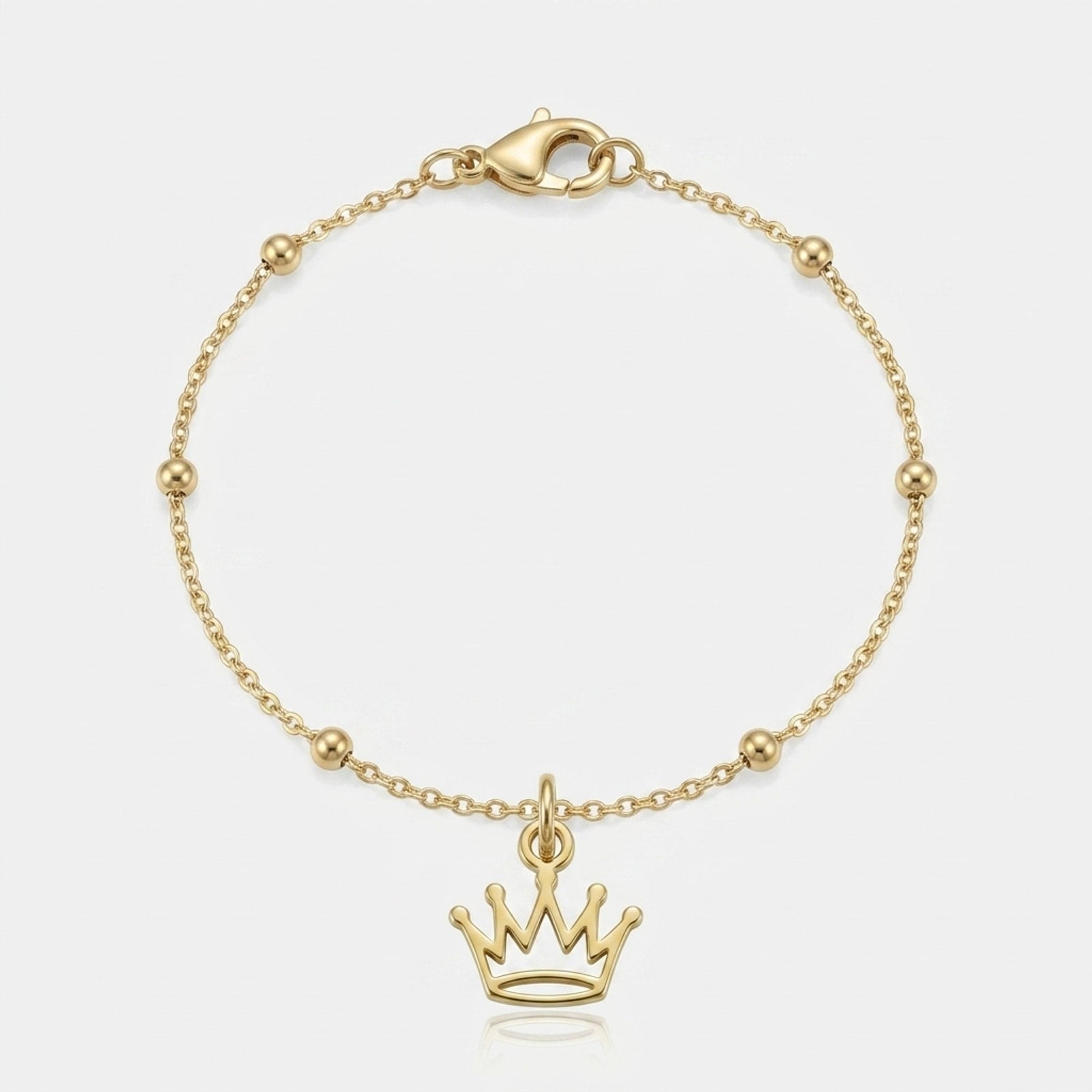 Crown Charm Necklace & Bracelet
