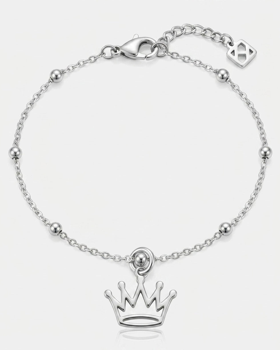 Crown Charm Necklace & Bracelet