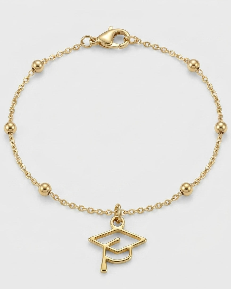 Graduation Cap Charm Necklace & Bracelet