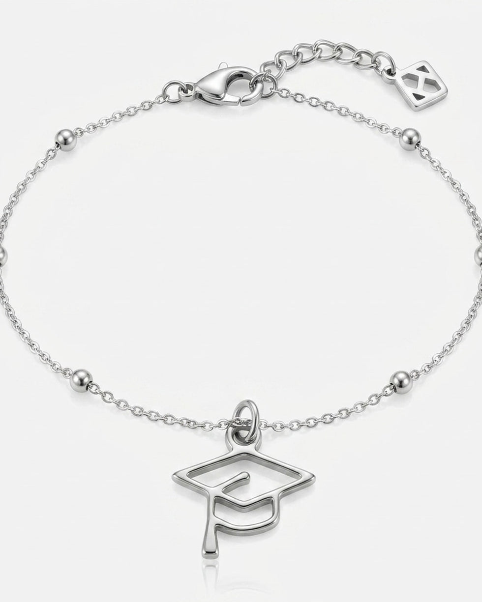 Graduation Cap Charm Necklace & Bracelet