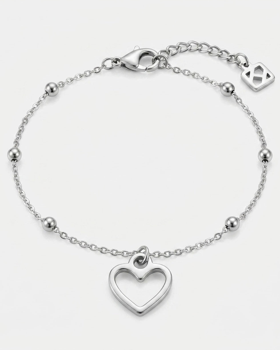 Heart Charm Necklace & Bracelet