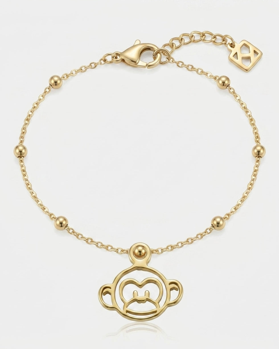 Monkey Charm Necklace & Bracelet