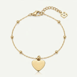 Solid Heart Charm Necklace & Bracelet