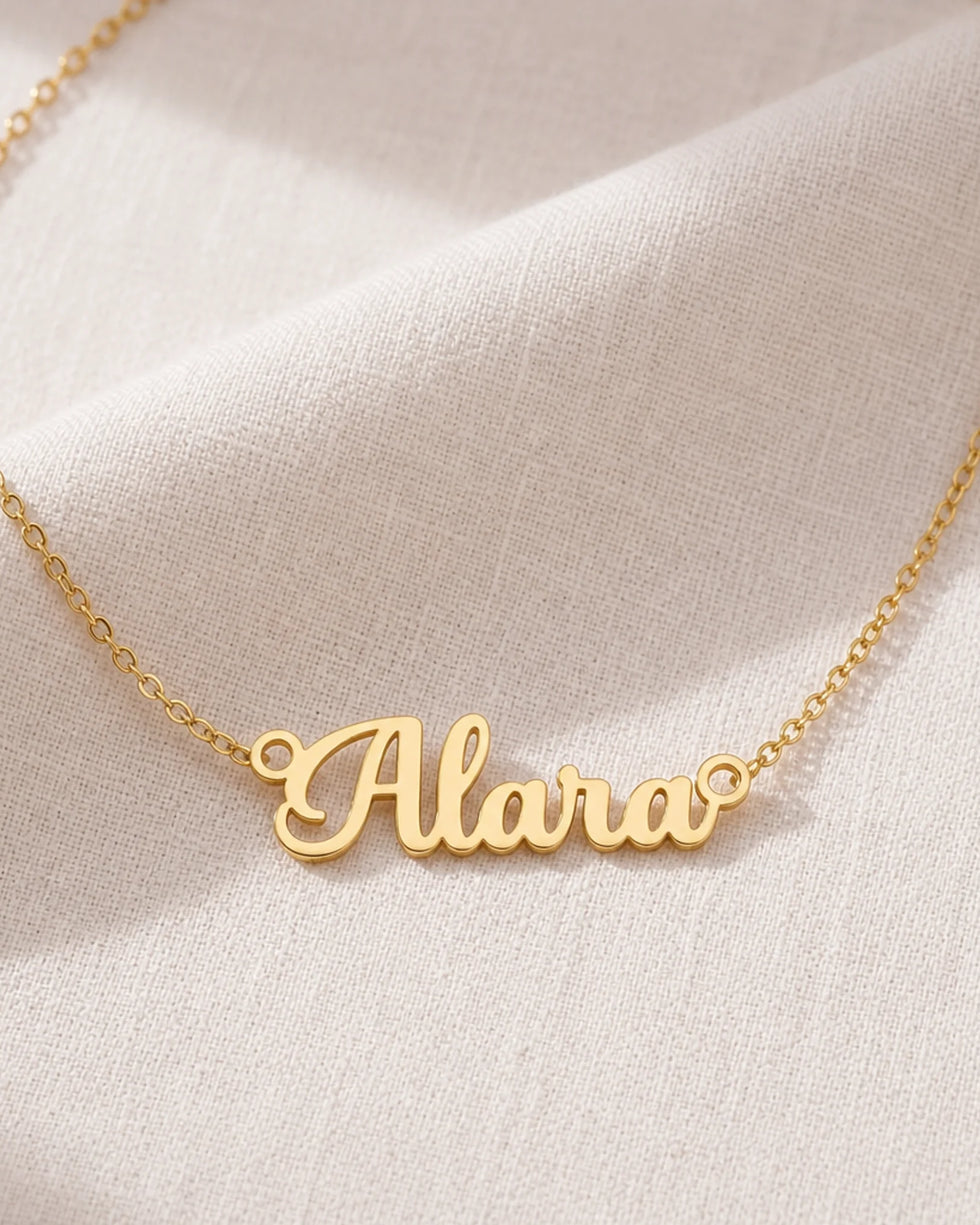 Alara Name Necklace | 18ct Gold, Silver & Vermeil | Ready to Ship