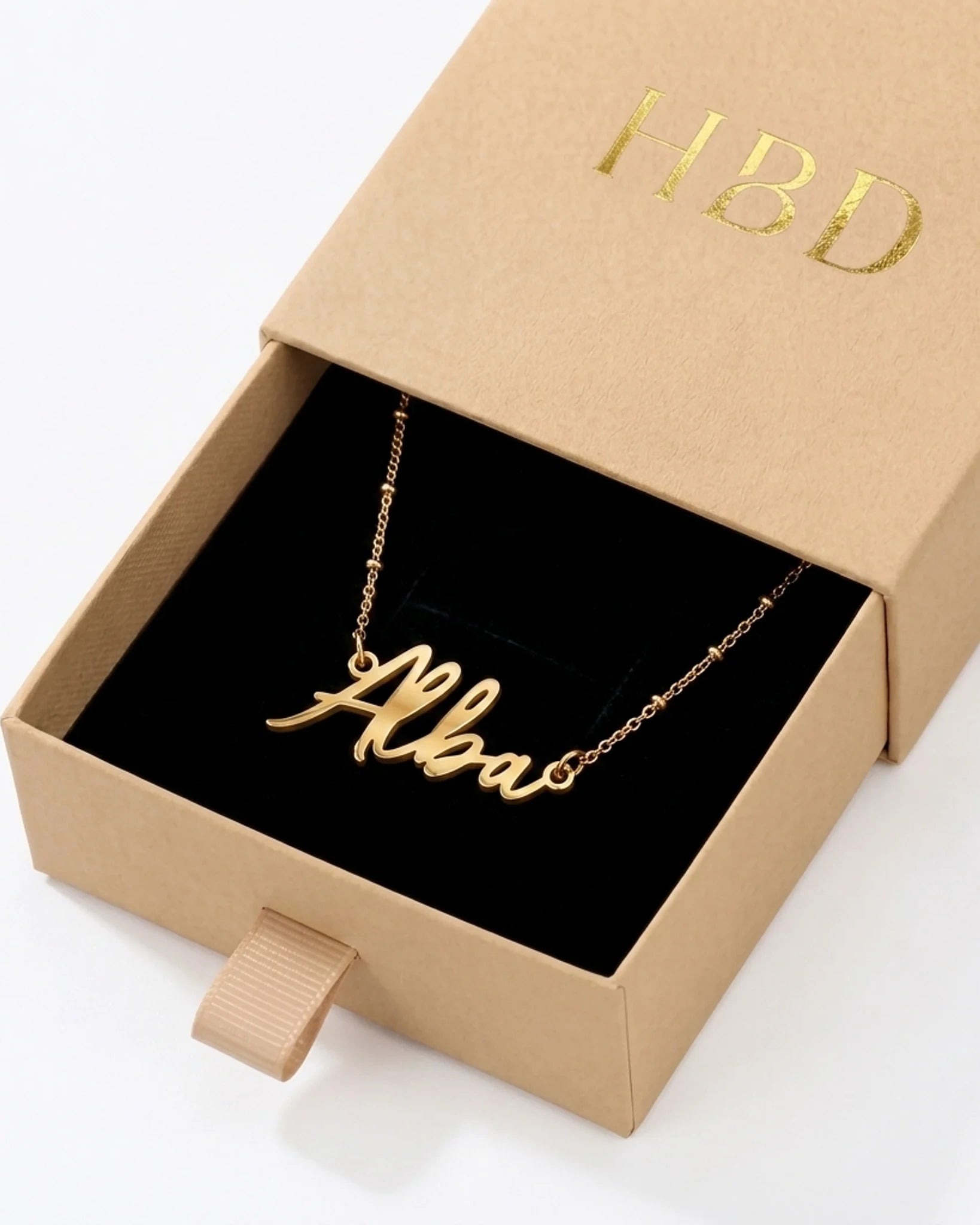 Alba Name Necklace | 18ct Gold, Silver & Vermeil | Ready to Ship