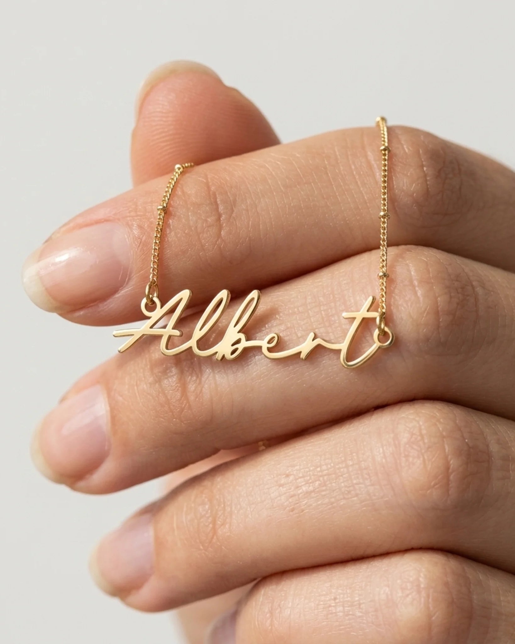 Albert Name Necklace | 18ct Gold, Silver & Vermeil | Ready to Ship