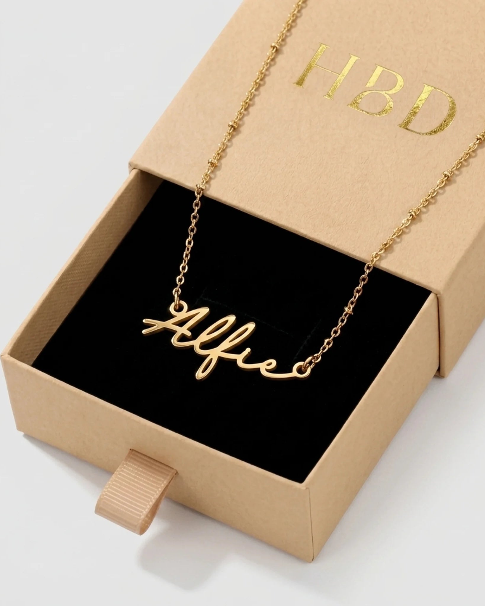 Alfie Name Necklace | 18ct Gold, Silver & Vermeil | Ready to Ship