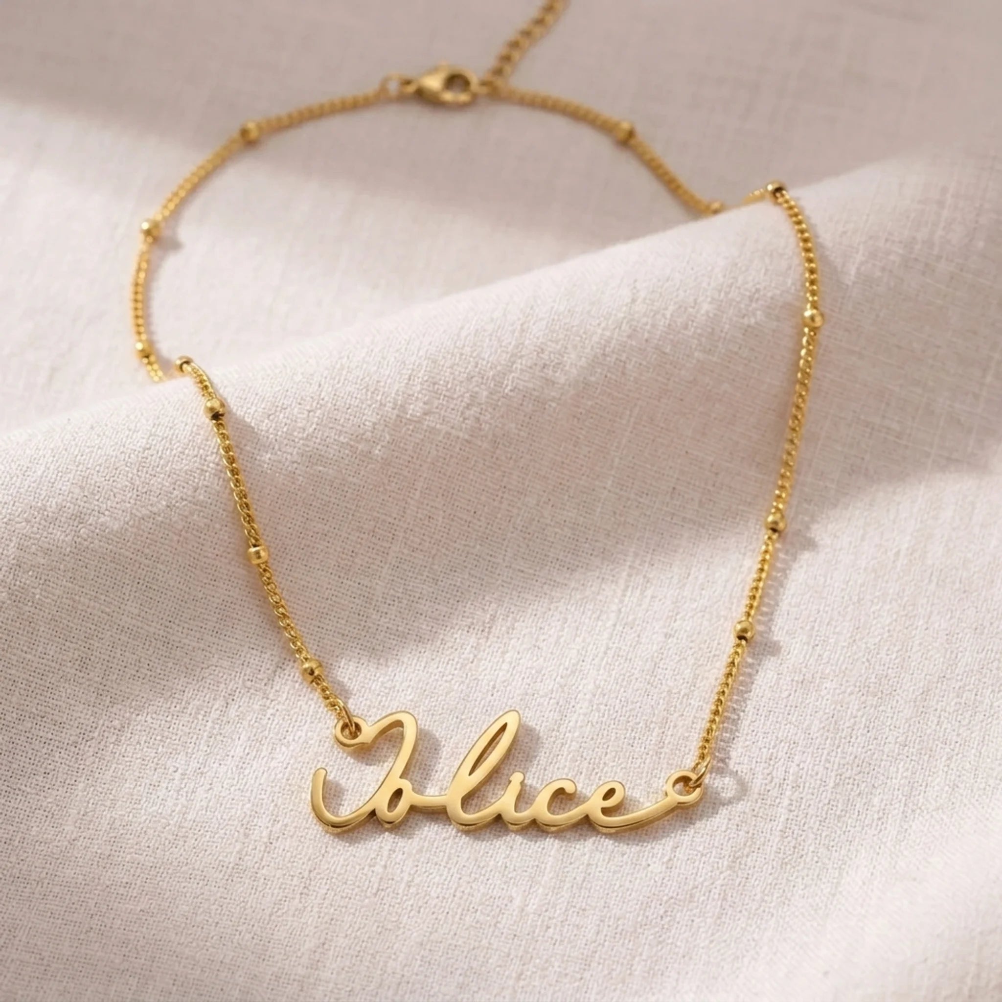 Alice Name Necklace | 18ct Gold, Silver & Vermeil | Ready to Ship