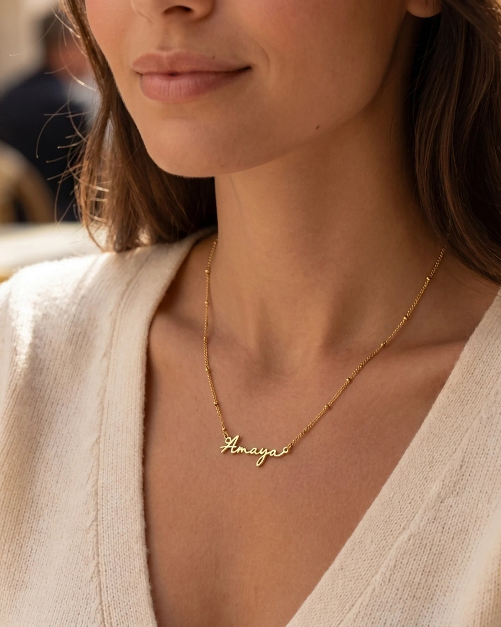 Amaya Name Necklace | 18ct Gold, Silver & Vermeil | Ready to Ship